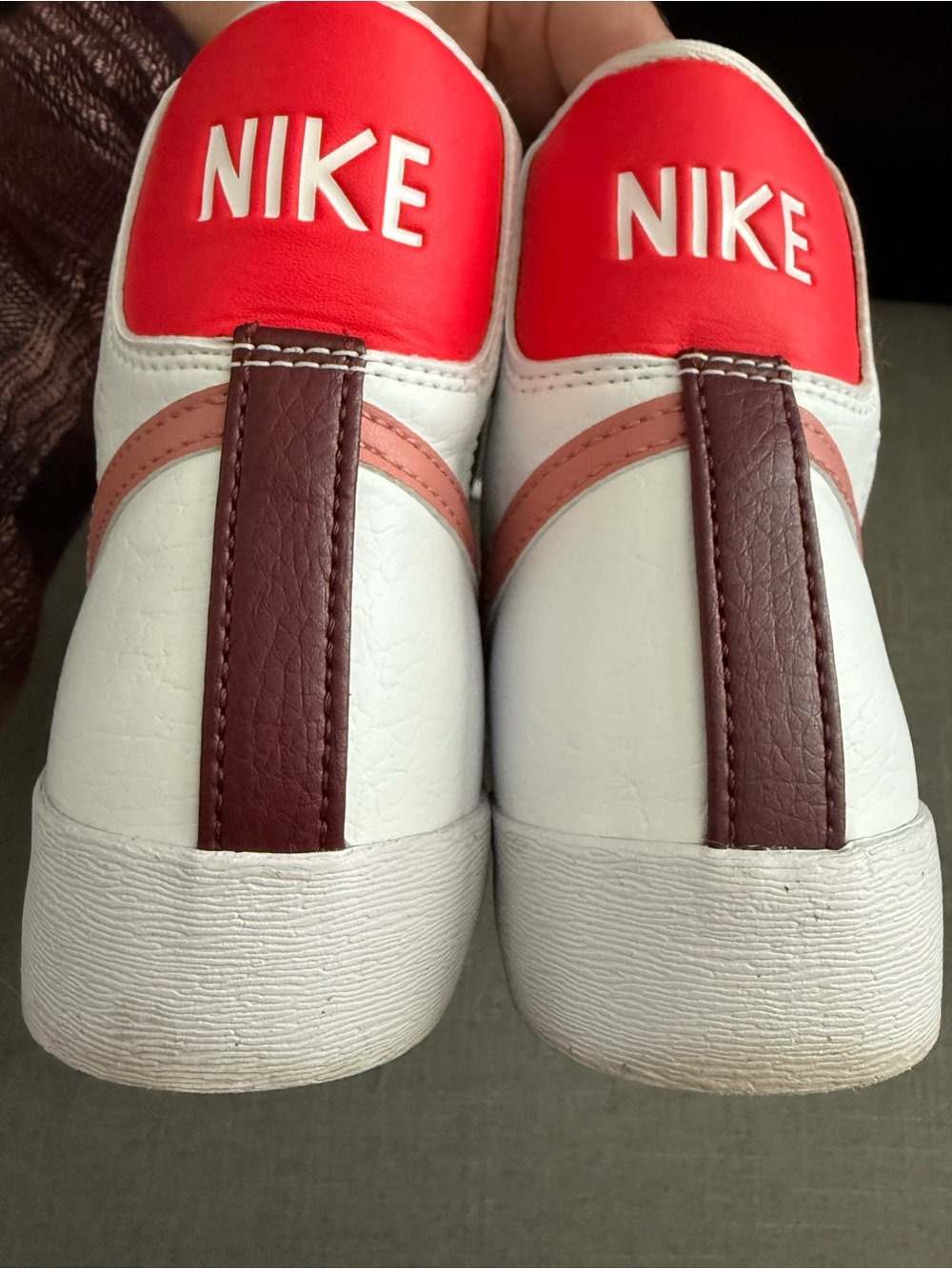 Nike Women’s White High-Top Sneakers with Pink Swoosh - Picture 7 of 7